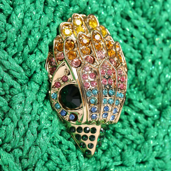 Kurt Geiger mujer flecos de crochet londres kensington 2LPR45 | bolsas verde